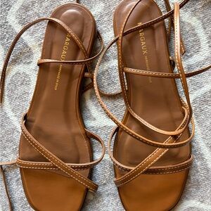 Margaux Wrap Sandals 37 Saddle Nappa